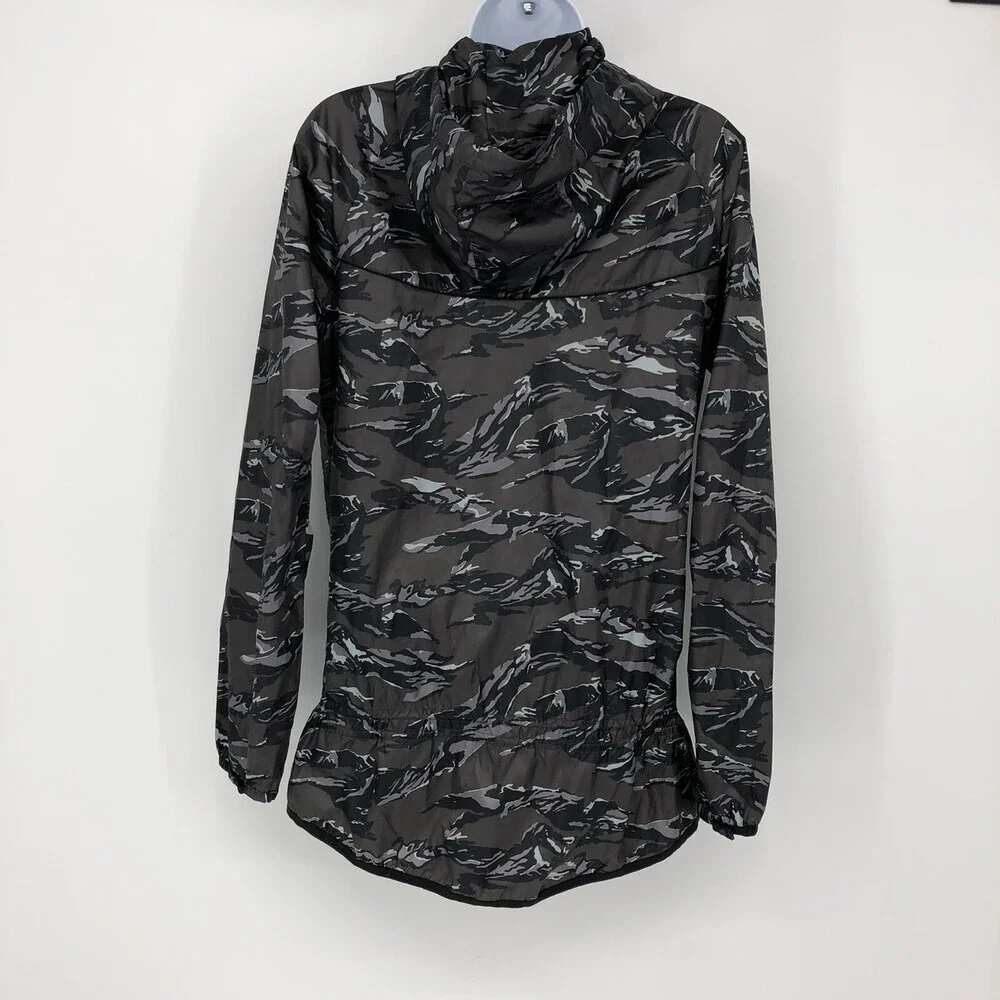 Nike Packable Camouflage Hooded Windbreaker Full Zip Trail Running Jacket Small